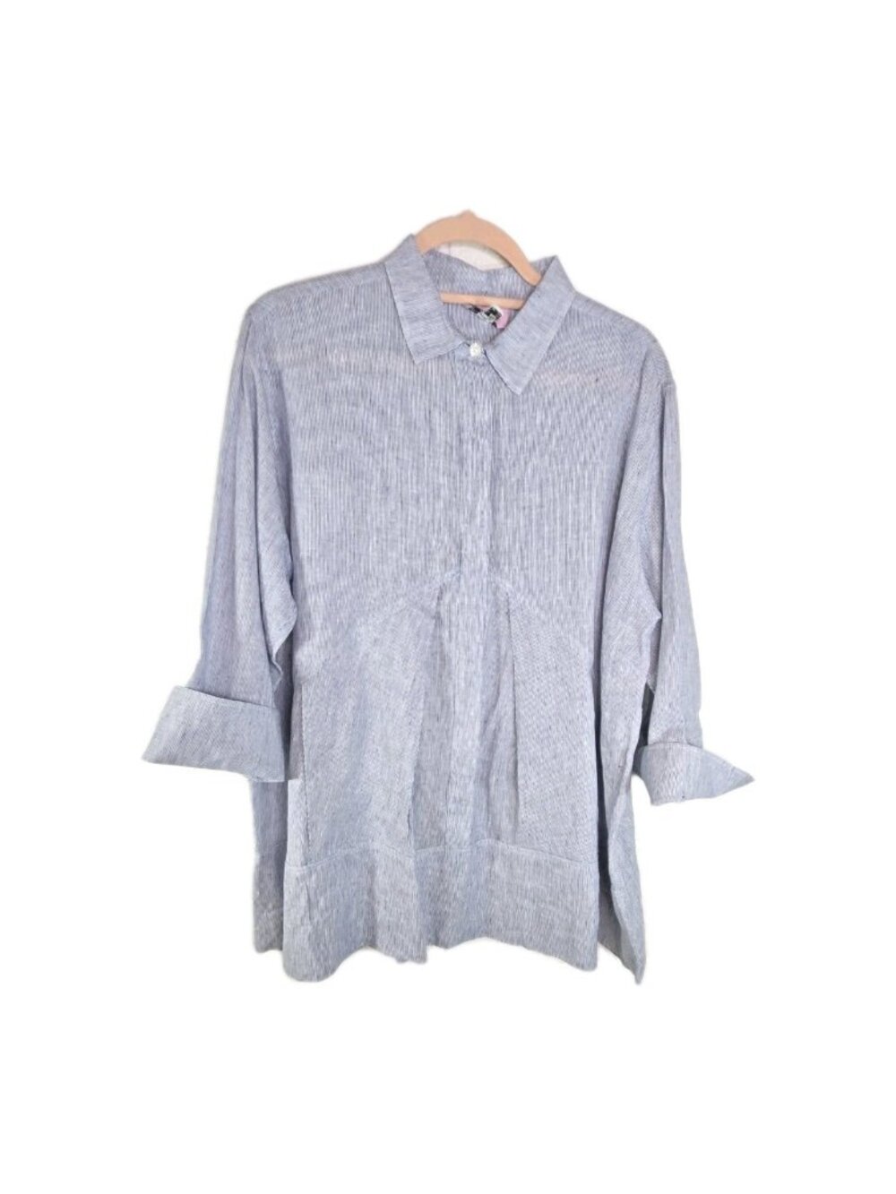 Jennifer Tyler Knit Couture "Signature" Oversized Linen Boyfriend Tunic us 16